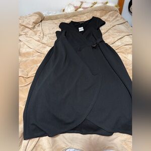 Lipsy UK Black Asymmetrical Wrap Dress NWT 14